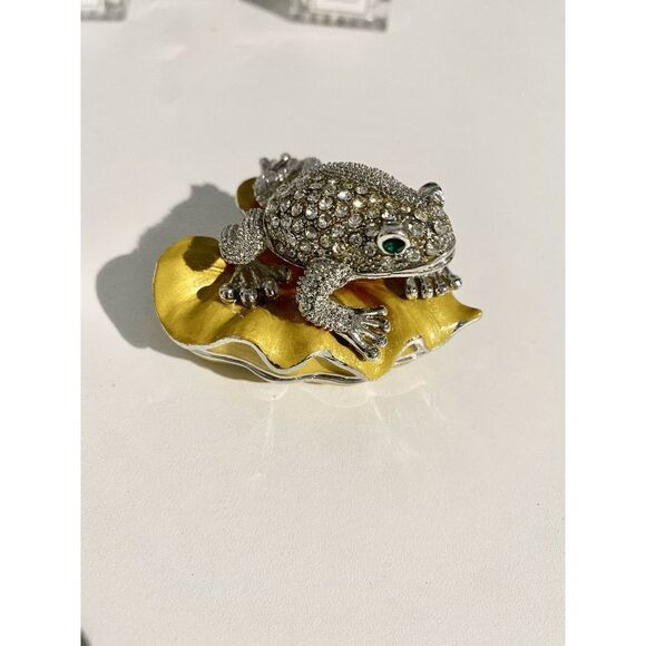 Taylor Avedon Diamond Frog Frog Jewelry / Trinket Box - Picture 7 of 8